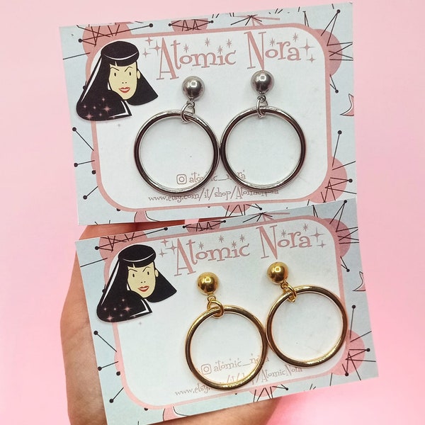 Marilyn Monroe hoops earrings-Classic hoop earrings-rockabilly earrings-50s earrings