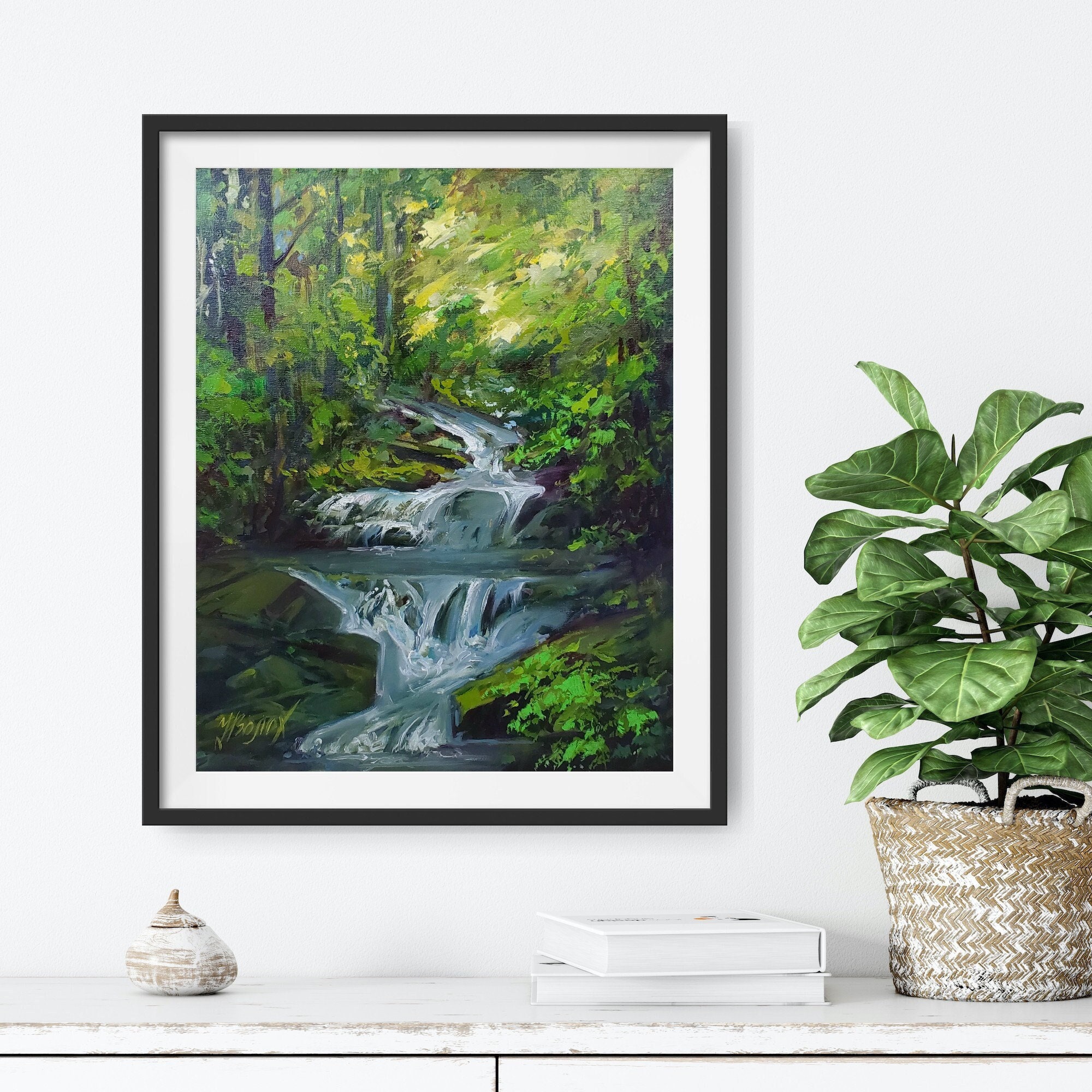 Nature Kids Painting by Numbers Waterfall Easy Child Design Wall Decor Own  Picture Paint by Numbers Forest Kids Gift Set DIY Painting JD0712 