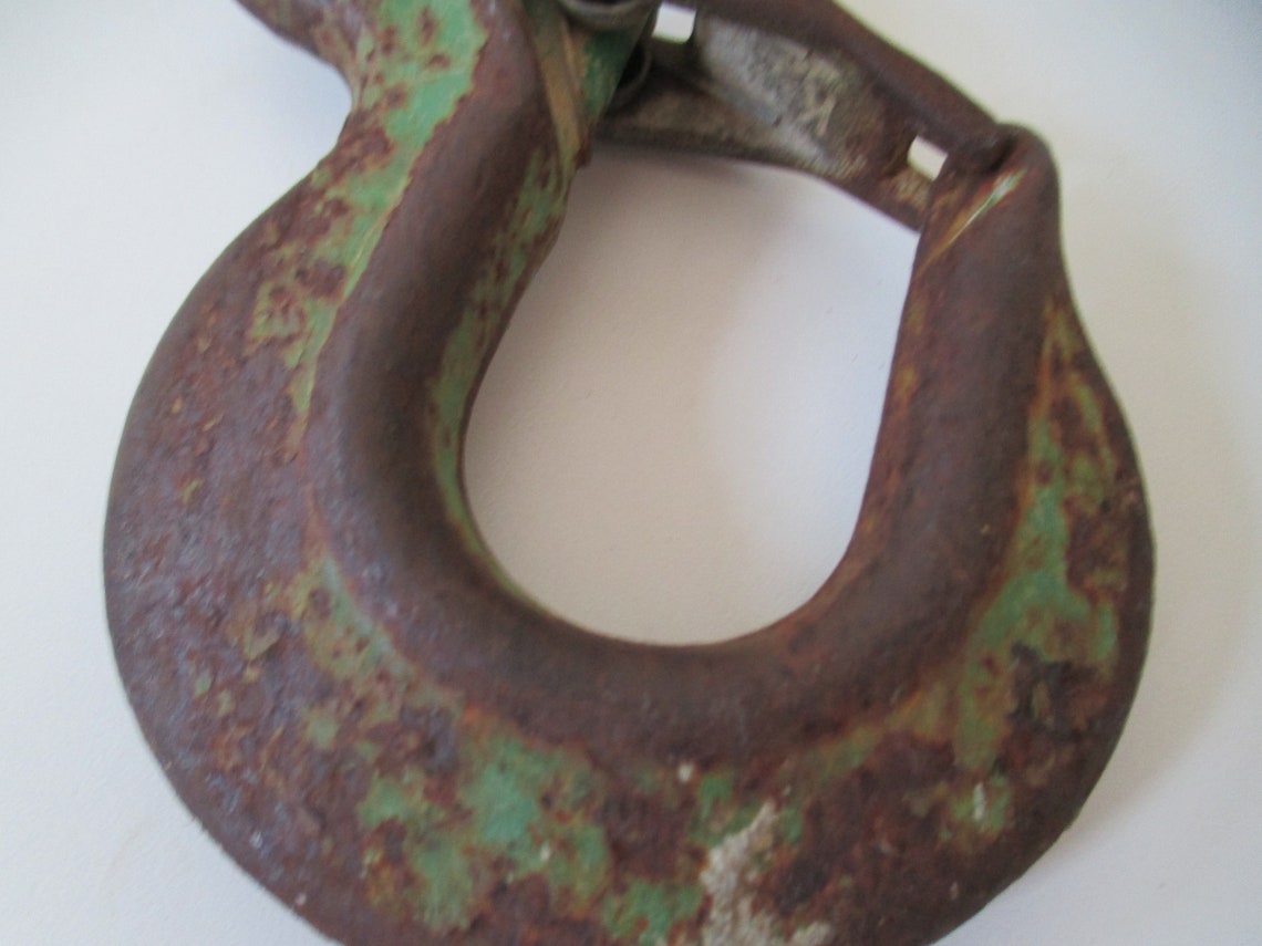 Vintage Large Hook Chain Hoist Hook Suspension Crane Hook Etsy