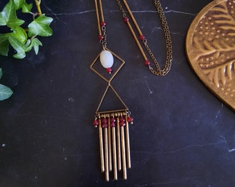 Sautoir Bohème chic, Collier femme, Bijoux fait main, Idée cadeau femme