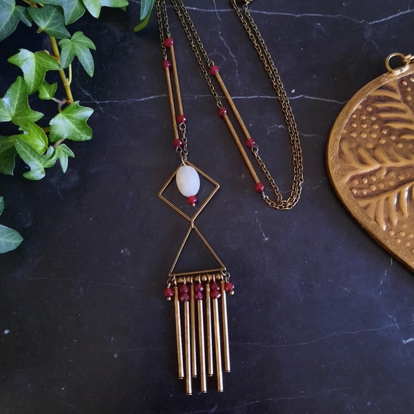 Sautoir Bohème chic, Collier femme, Bijoux fait main, Idée cadeau femme