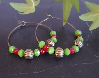 Creole earrings, Jewelry, Rings, Green, Women's gift