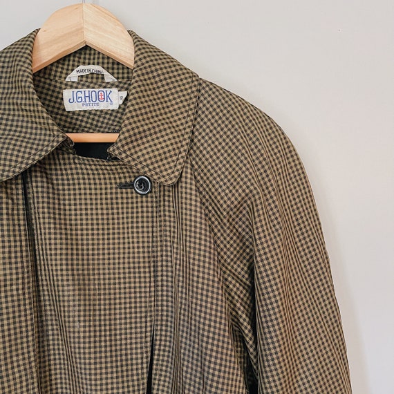 80’s Trench Checkered Trench Coat, Vintage coat, T