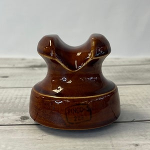 Vintage PINCO-2 223 Insulator Brown Ceramic Porcelain