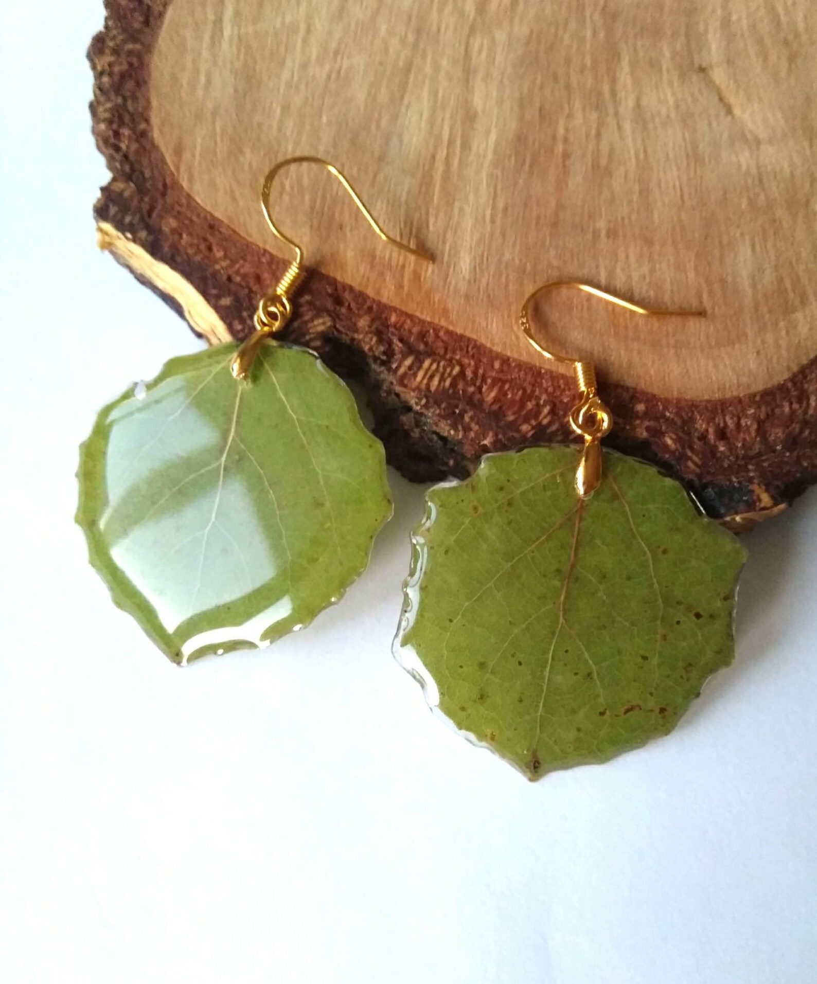 Dangle leaf earrings Nature earrings Leaf resin earrings Resin Etsy