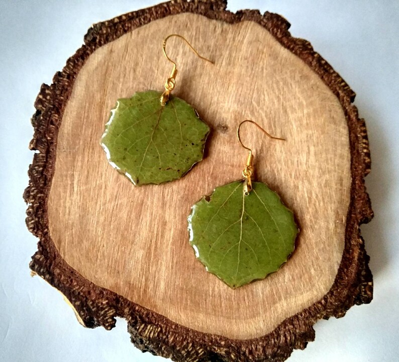 Dangle leaf earrings Nature earrings Leaf resin earrings Resin Etsy