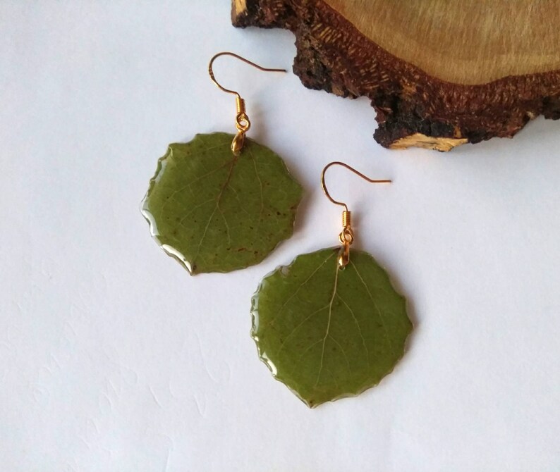 Dangle leaf earrings Nature earrings Leaf resin earrings Resin Etsy