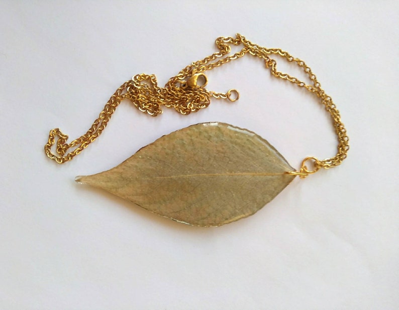 Real leaf necklace Real leaf jewelry Resin leaf Pendant Nature Etsy