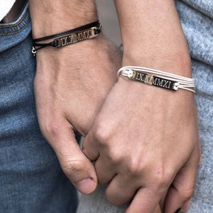 Matching Couple Bracelets Personalized Bracelet For Couples Long Distance Relationship Gift Boyfriend Girlfriend Husband Wife Anniversary