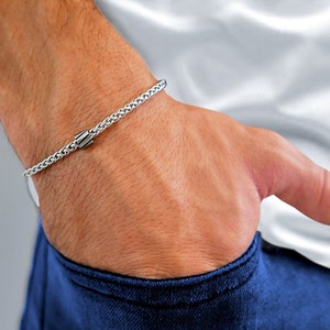 Mens Bracelets Thin Silver Bracelet Cuban Curb 1.5mm Thin Bracelet Mens  Chain Stainless Steel Chain, Mens Jewelry Chains - By Twistedpendant