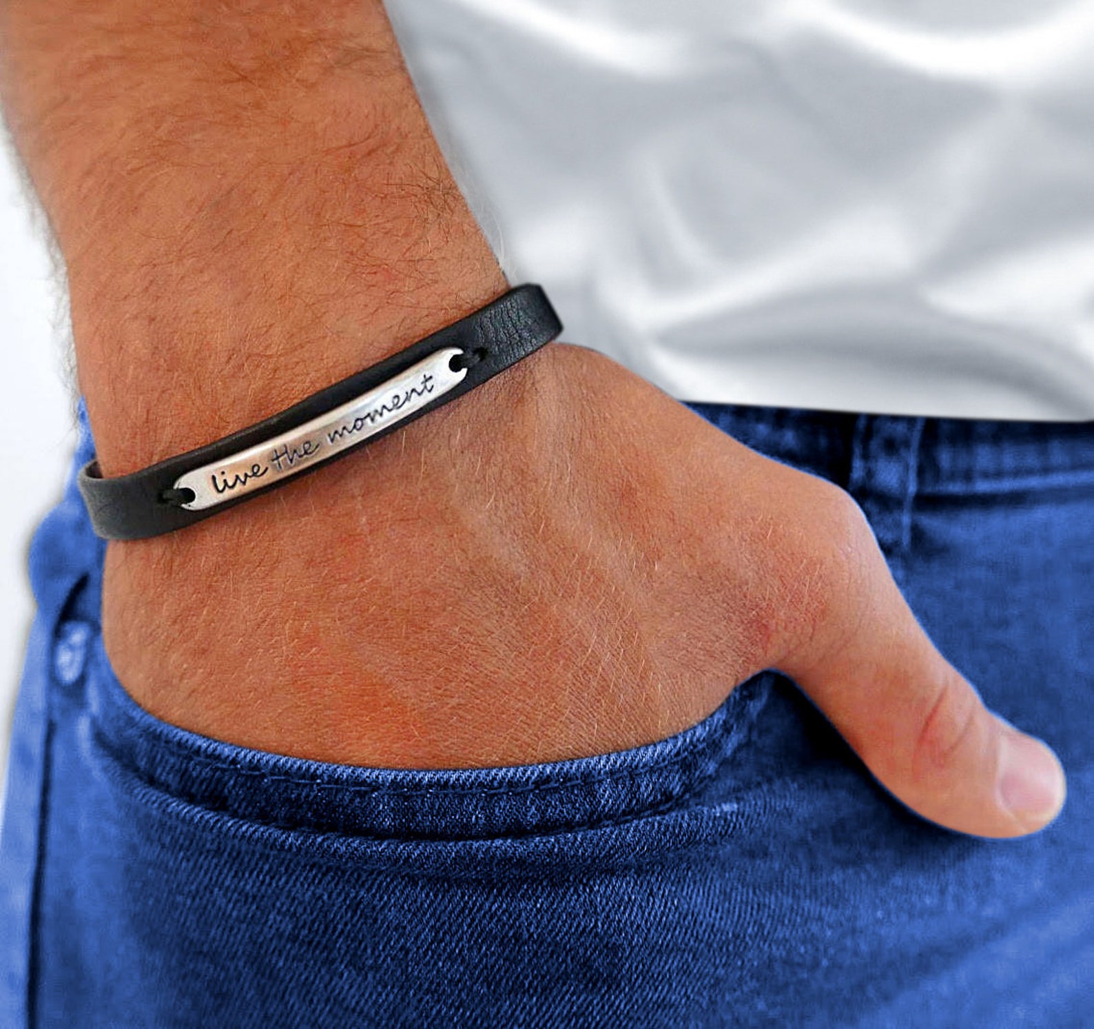 Men's Cuff Bracelet Men's Leather Bracelet Etsy