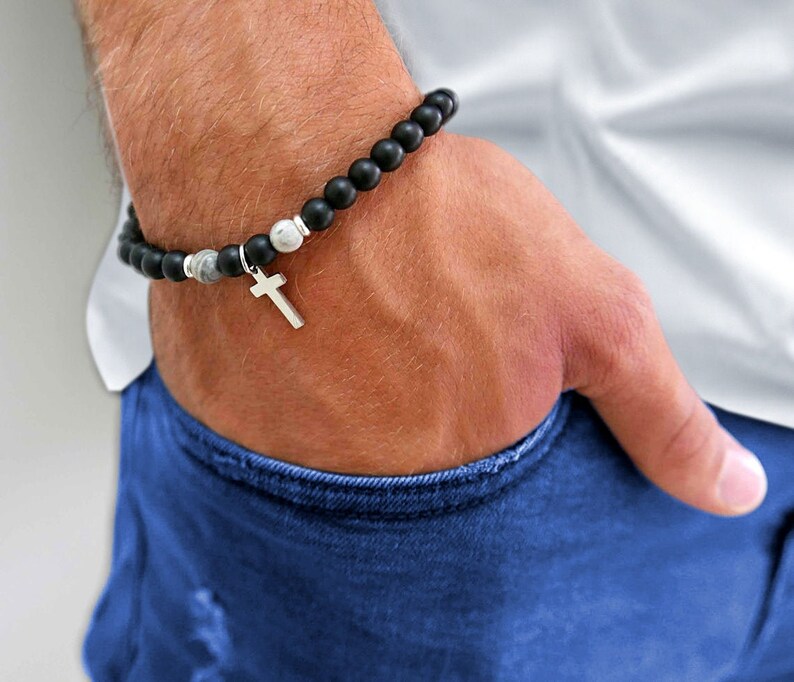 Men's Cross Bracelet Men's Religious Bracelet Etsy