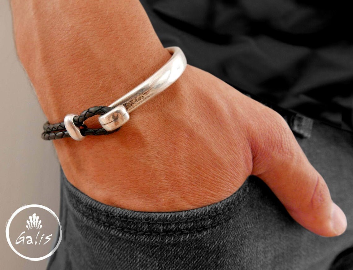 Men's Cool Cowboys Characters Triple Wrap Hip Hop Leather Bracelet Wristband 