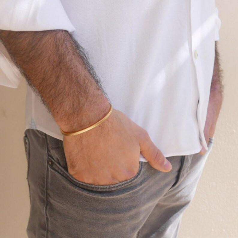 Gold Bracelet Mens Best Friend Birthday Gifts Mens bracelet Dad Gift for Him Friendship bracelet Cuff Bracelet Charm Bracelet for Him