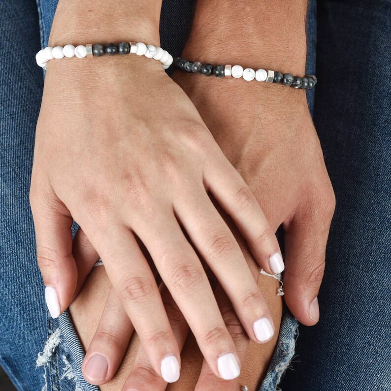 Wedding and Anniversary Gift Christmas gift for best friend Couples Bracelets Gemstone Jewelry Matching Couple Bracelets His And Her