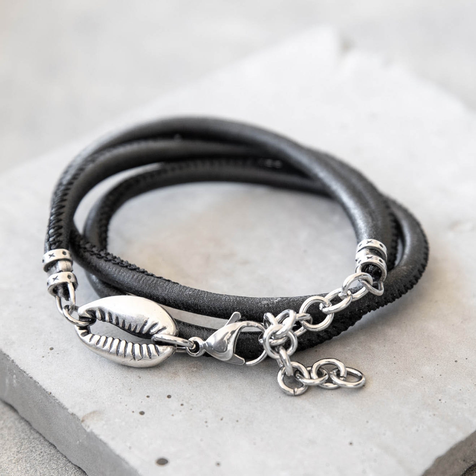 Men's Vegan Wrap Bracelet Men's Black Bracelet Etsy