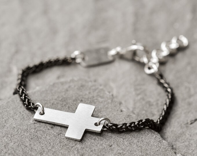 Men's Cross Bracelet Men's Religious Bracelet Men's Christian Bracelet