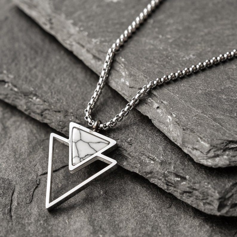Men/'s Stainless Steel Necklace Men/'s Necklace Boyfriend Gift Men/'s Jewelry Husband Gift Men/'s Pendant Men/'s Triangle Necklace