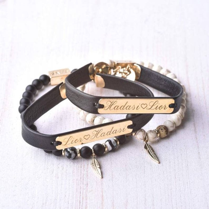 Personalized Couples Bracelets His and Hers Bracelet Etsy