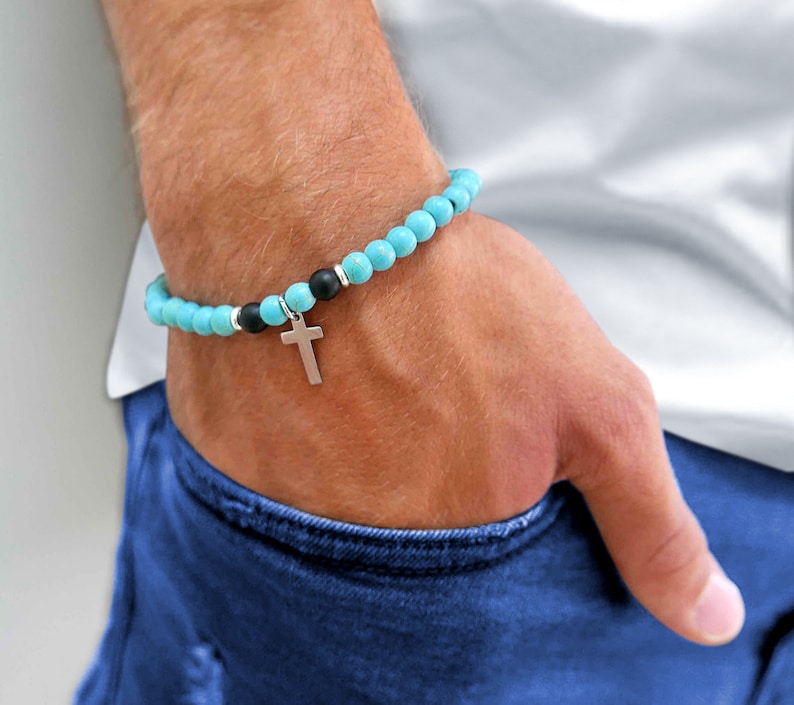 Men Religious Bracelet Men Christian Bracelet Men Cross Etsy