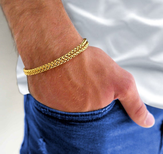 Men's Chain Bracelet Men's Gold Bracelet Men's | Etsy