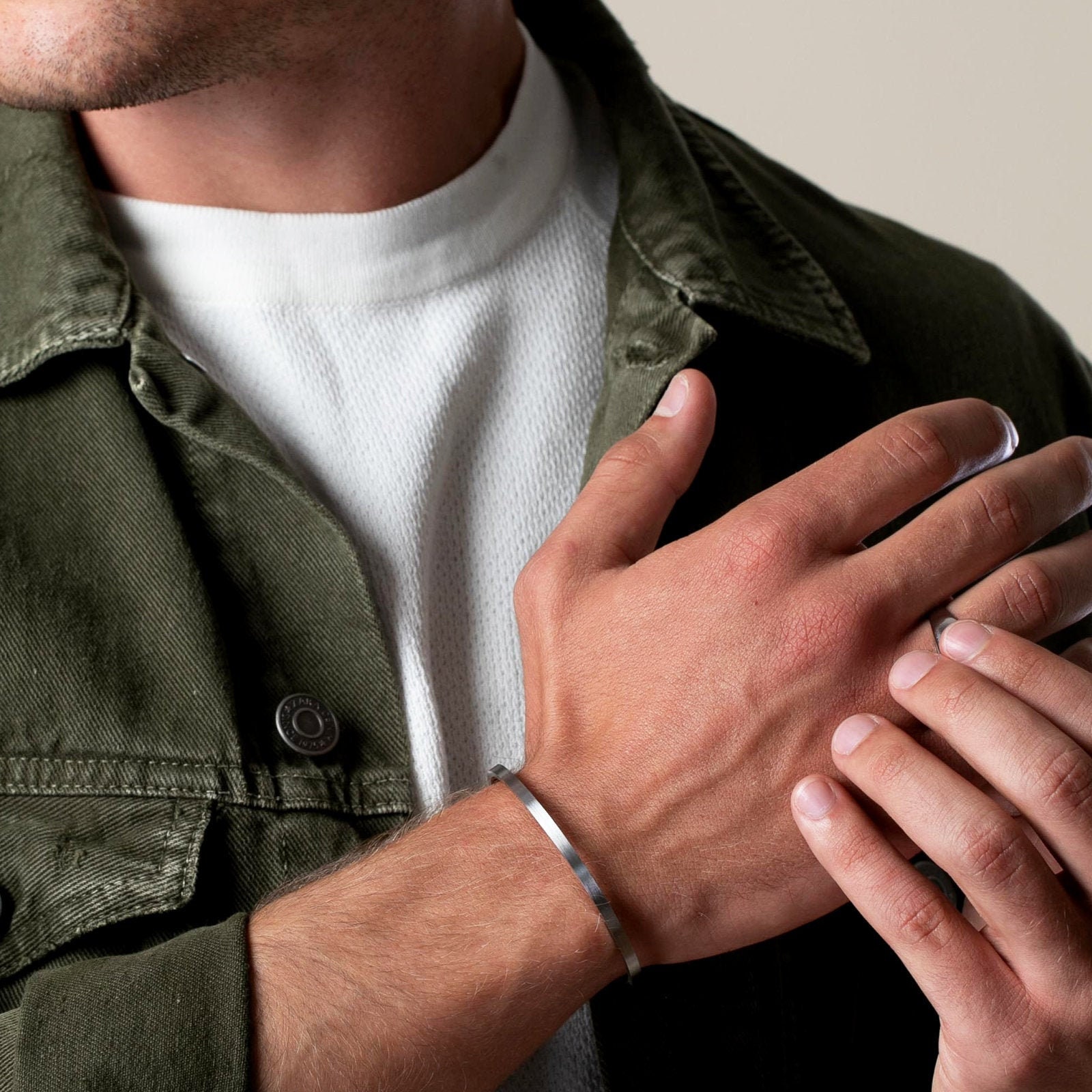 Men's Silver Cuff Thin Bracelet for Men Man Cuff Etsy