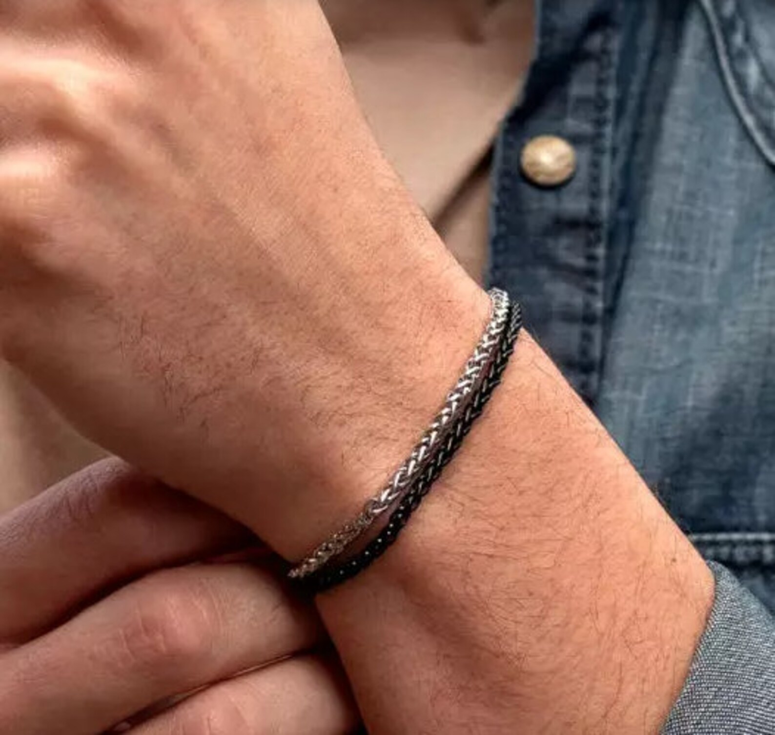 Men's Chain Bracelet Men's Cuff Bracelet Men's Etsy