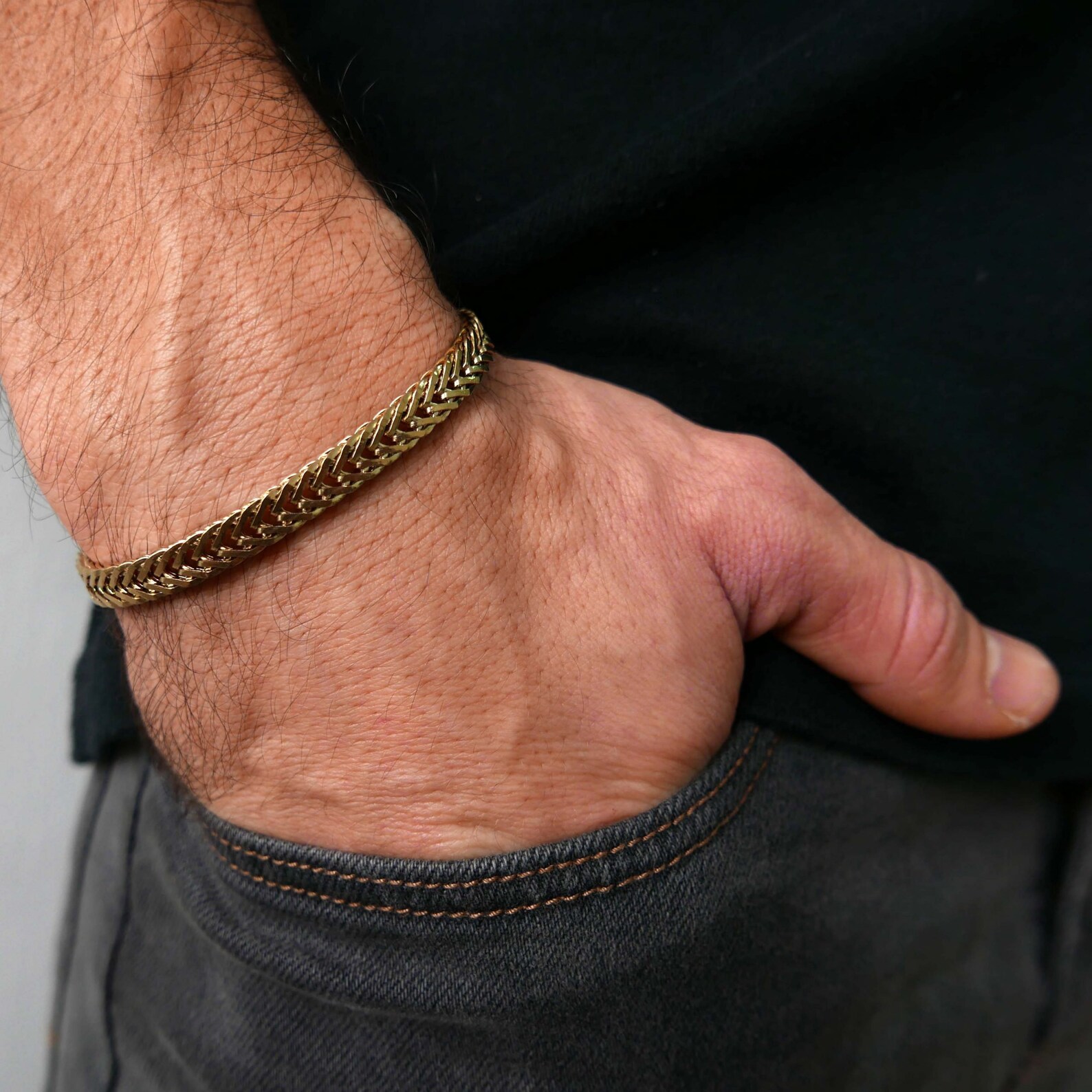 Men's Bracelet Men's Chain Bracelet Men's Gold Etsy