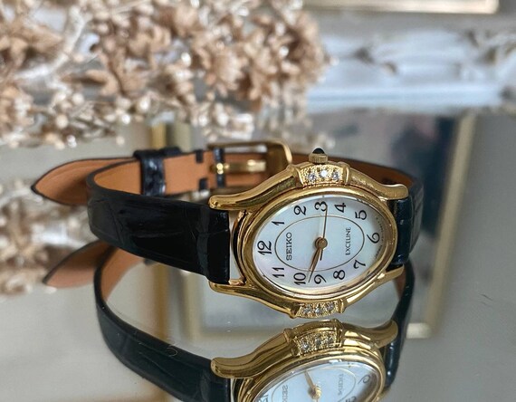 Seiko Oval Dial Genuine Diamonds Vintage Watch Etsy UK