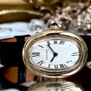 Cartier Baignoire 18k massief gouden klassiek horloge met doos