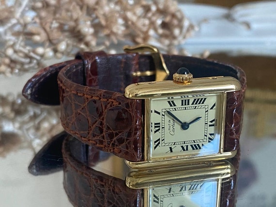 Cartier Tank Vintage Manual Winding SM Ladies Wrist Watch With Box
