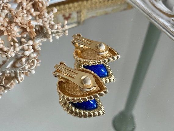 Christian Dior Blue Stone Vintage Clip-on Earrings - image 2
