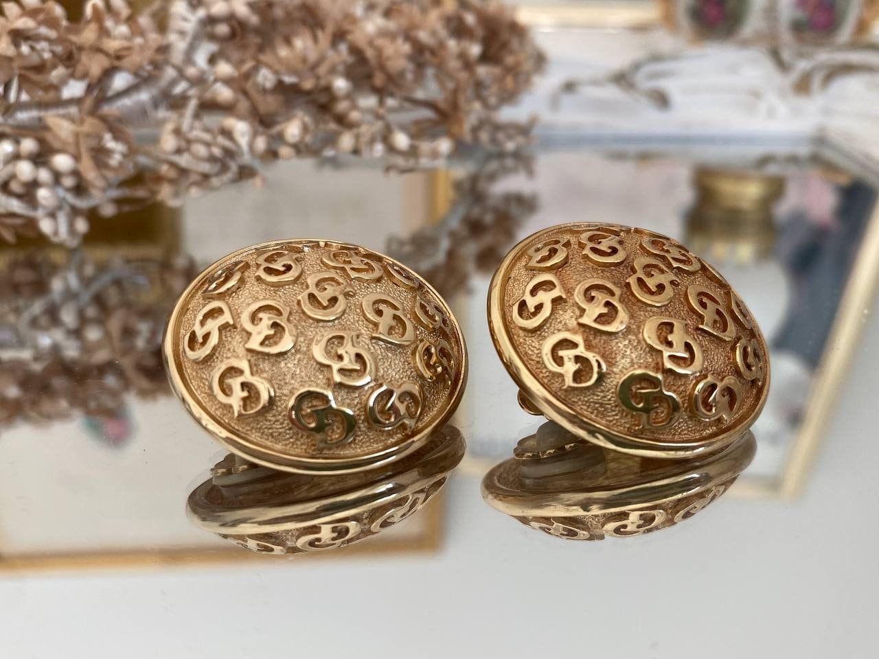 Christian Dior Classic Clip on Earrings with CD Logo