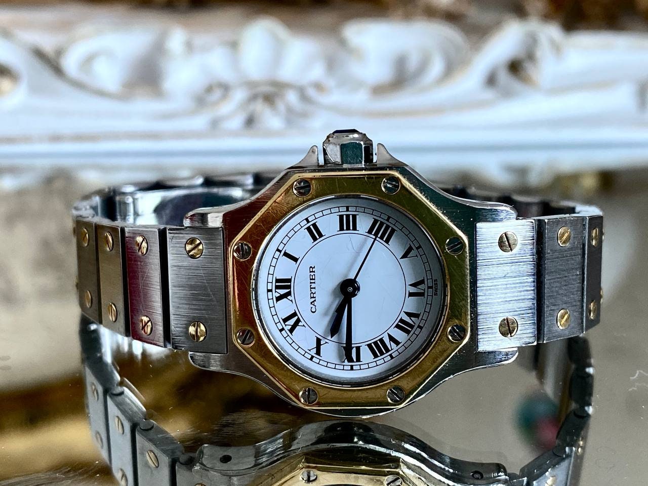 Cartier Santos Octagon Automatic Wrist Watch With Box Etsy Ireland