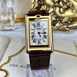 Cartier Tank Basculante 18k massief gouden CPCP-horloge, doos en certificaat
