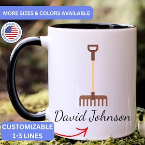 Personalized Rake mug, custom rake mug, rake gift, rake gifts, APO067