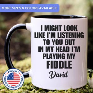 Personalized Fiddle mug, Fiddle gift, Fiddle player gift, Fiddle gifts, Fiddle coffee mug, APO053