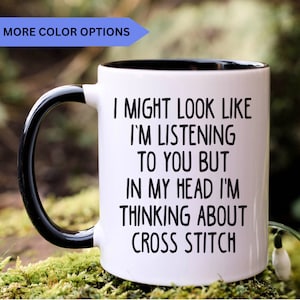 Taza de punto de cruz, regalo de punto de cruz, regalos de punto de cruz, taza de café de punto de cruz, taza de punto de cruz, APO112