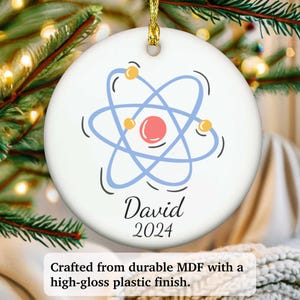 Personalized Atom ornament, atom Christmas ornament, atom xmas ornament, APR008