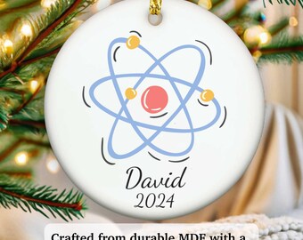 Personalized Atom ornament, atom Christmas ornament, atom xmas ornament, APR008