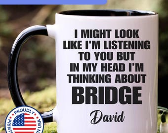 Personalized Bridge mug, Bridge gift for men and women, Bridge gifts, Bridge coffee mug, Bridge cup, APO094
