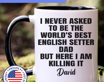 Personalized English Setter dad gift, English Setter mug, gift for English Setter dad, English Setter gifts, APO052