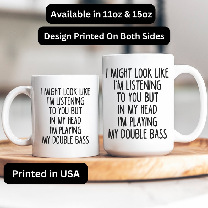 Double Bass Mug, Double Bass Gift, Double Bass Gifts, Double Bass Cofee