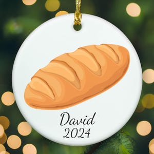 Personalized Bread ornament, bread Christmas ornament, bread xmas ornament, APR008