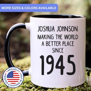 Personalized 80th birthday gift, 80th birthday mug, 80 year old birthday gifts, 1945 mug, 80th bday gifts, 80th birthday gag, APO017