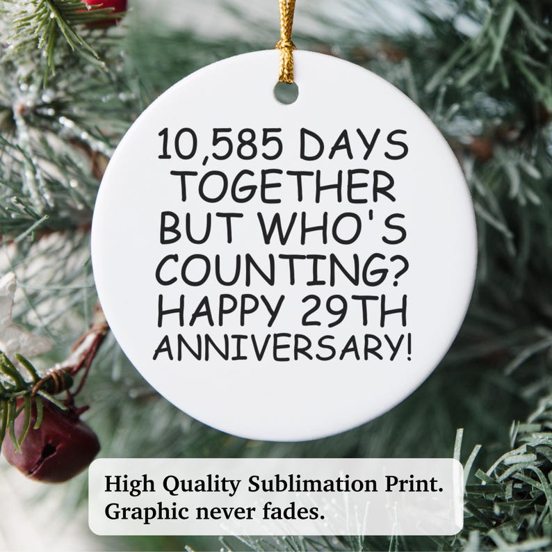 29th Anniversary Ornament, 29th Anniversary Gift, 29 Year Anniversary ...