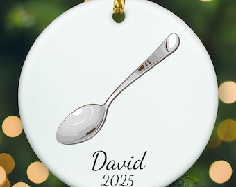 Personalized Spoon ornament, Spoon Christmas ornament, Spoon xmas ornament, APR018
