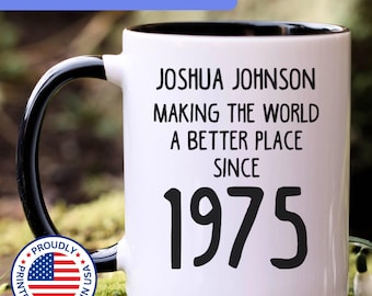 Personalized 50th birthday gift, 50th birthday mug, 50 year old birthday gifts, 1975 mug, 50th bday gifts, 50th birthday gag, APO017