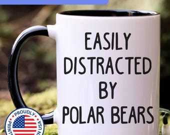 Polar Bear Mug, Polar Bear Gifts, Personalized Polar Bear Coffee Mug, Polar Bear Cup, Cute Polar Bear Coffee Cup, Polar Bear Mom, APO030