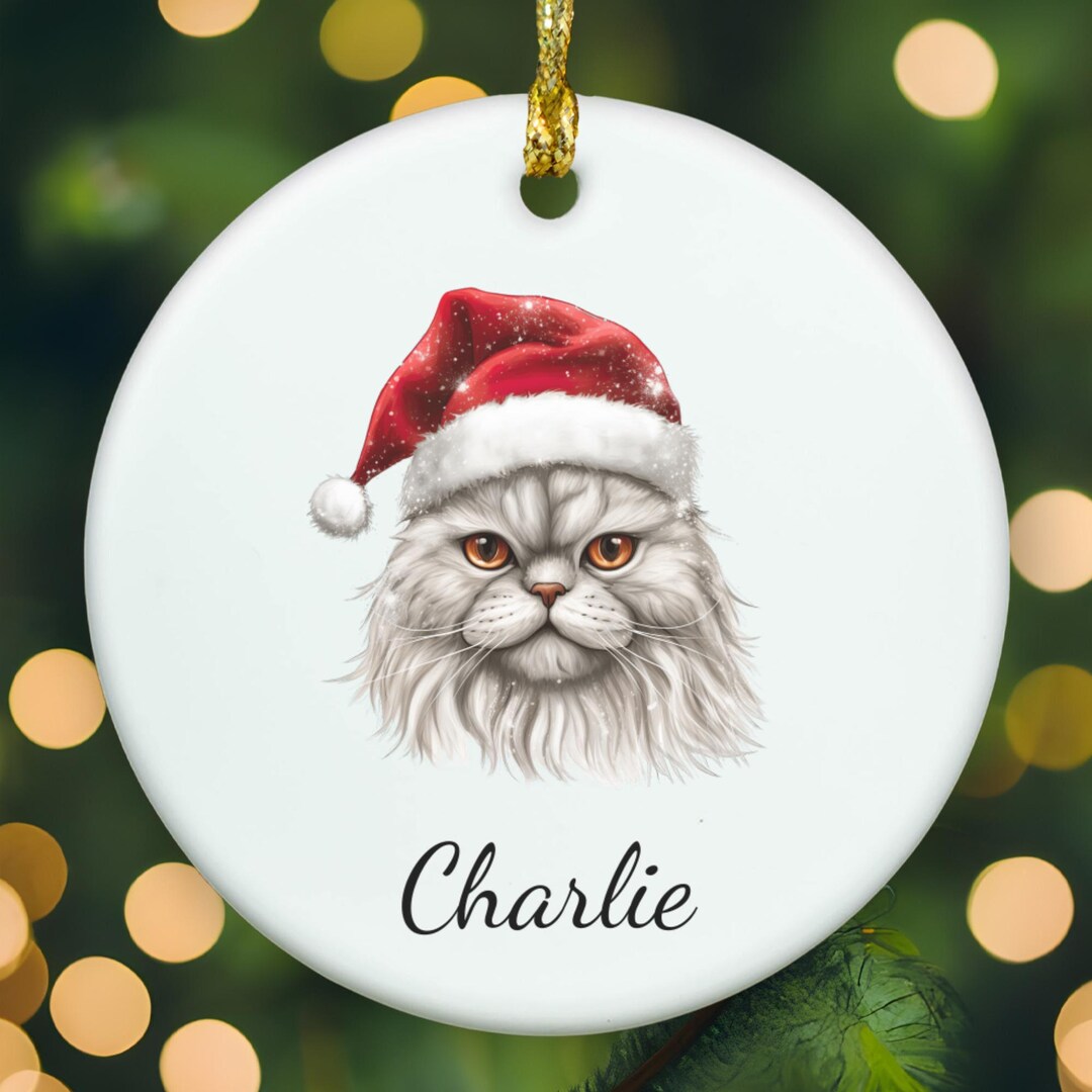 Personalized Persian Cat Ornament, Persian Cat Christmas Ornament ...